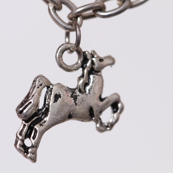 Three Horses and Two Sparkly Lucky Horseshoes Charms Bracelet - Picture 5 of 6